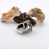 Blue Turquoise Squared Stone Unisex Ring - TryAladdin