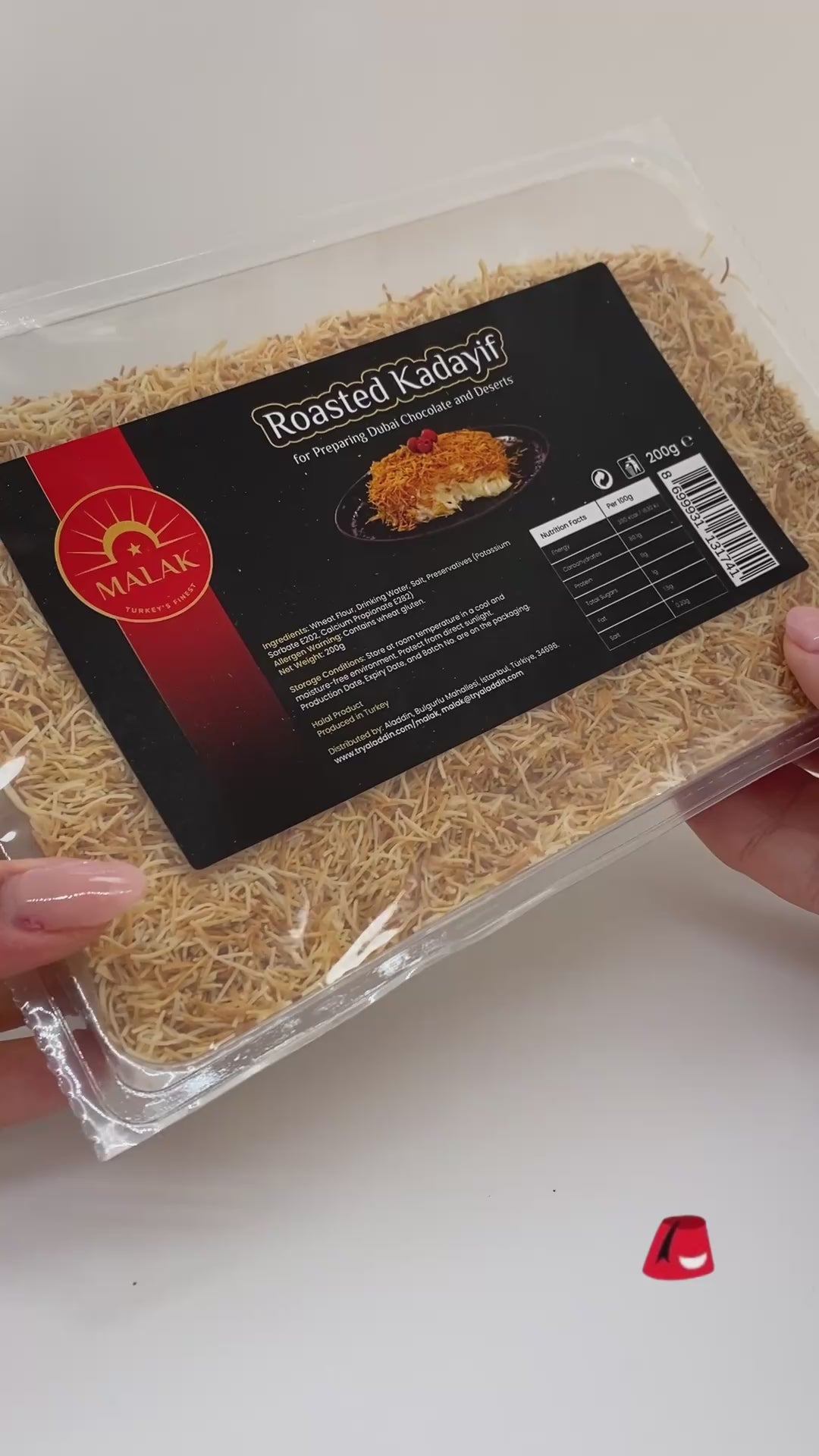 Gerösteter Kadayif zur Zubereitung von Dubai-Schokolade und -Desserts