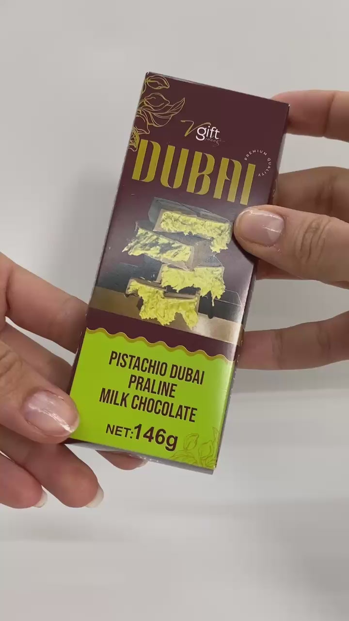 V-Gift Pistachio Praline Dubai Chocolate Bar – 146g