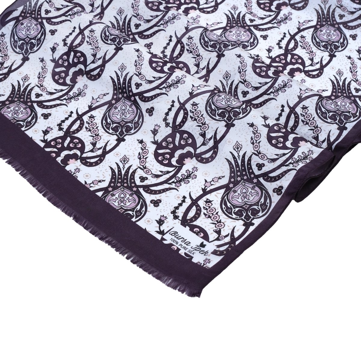 Sirali Lale Breathable Silk Scarf in Purple Taupe Color - TryAladdin